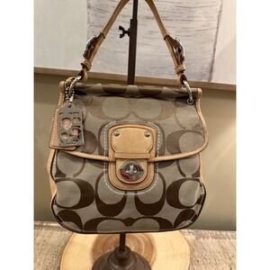 COACH Signature Crossbody Bag 2WAY 70th Anniversary Limited Turn Lock 19034 Rare